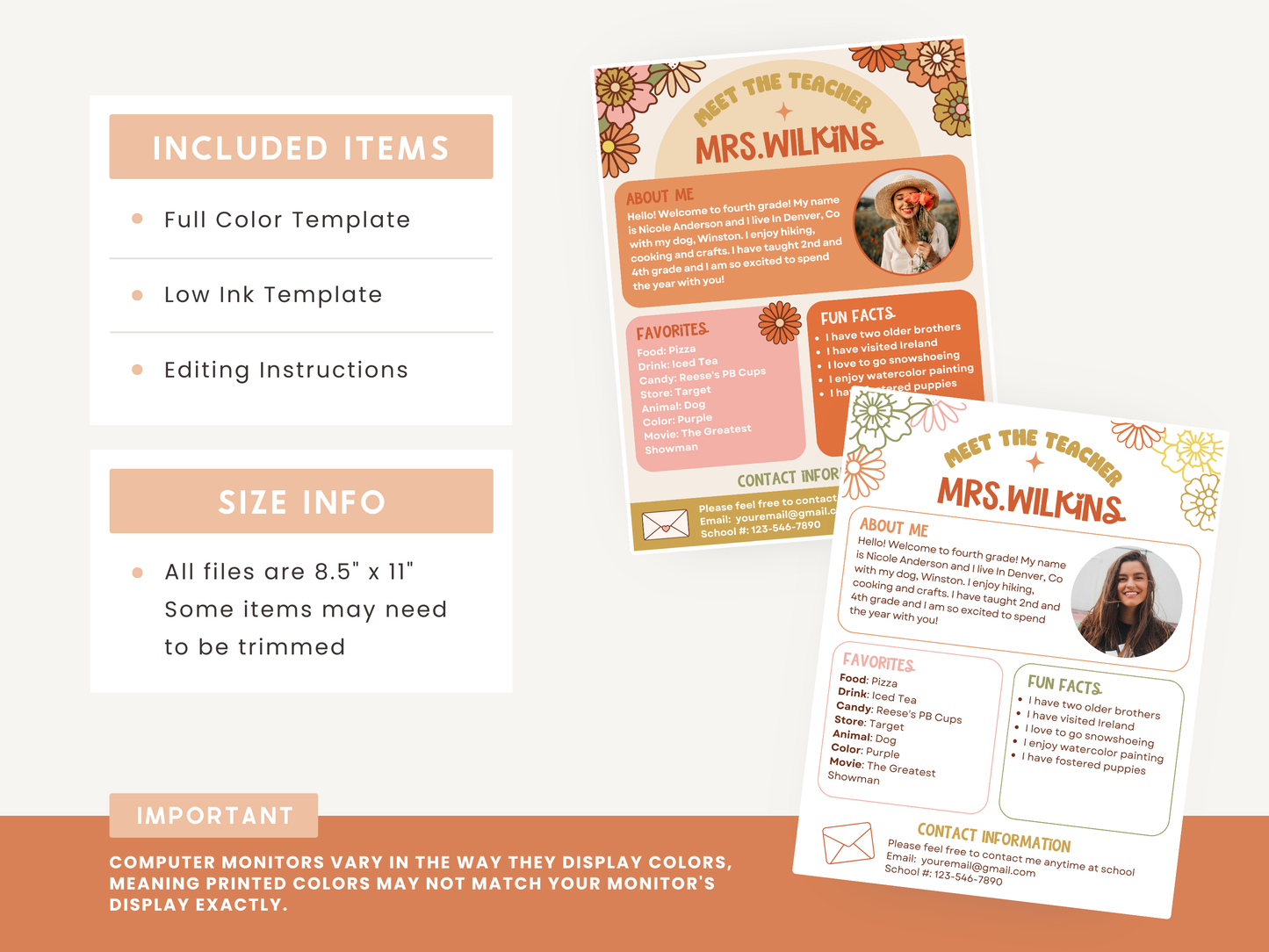 Meet the Teacher Template