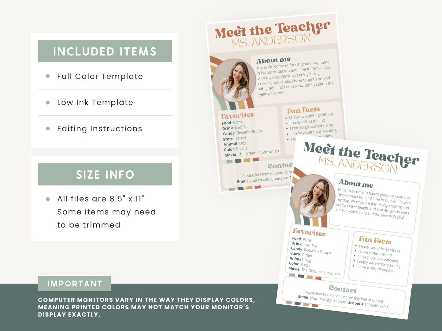 Meet the Teacher Template