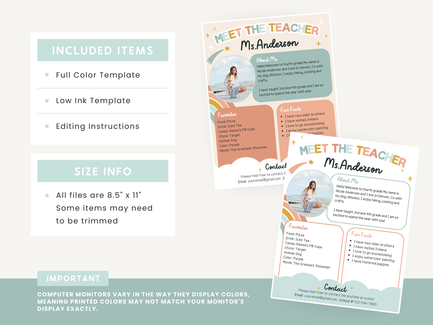 Meet the Teacher Template