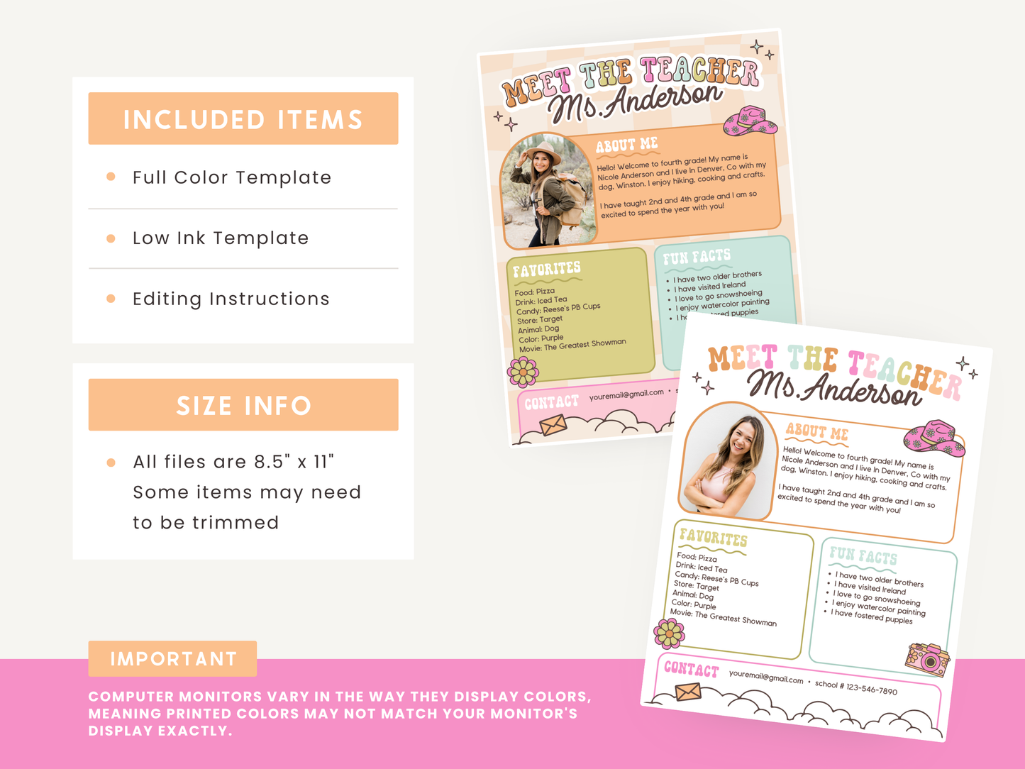 Meet the Teacher Template