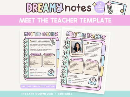 Meet the Teacher Template