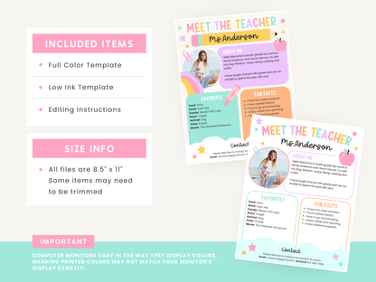 Meet the Teacher Template