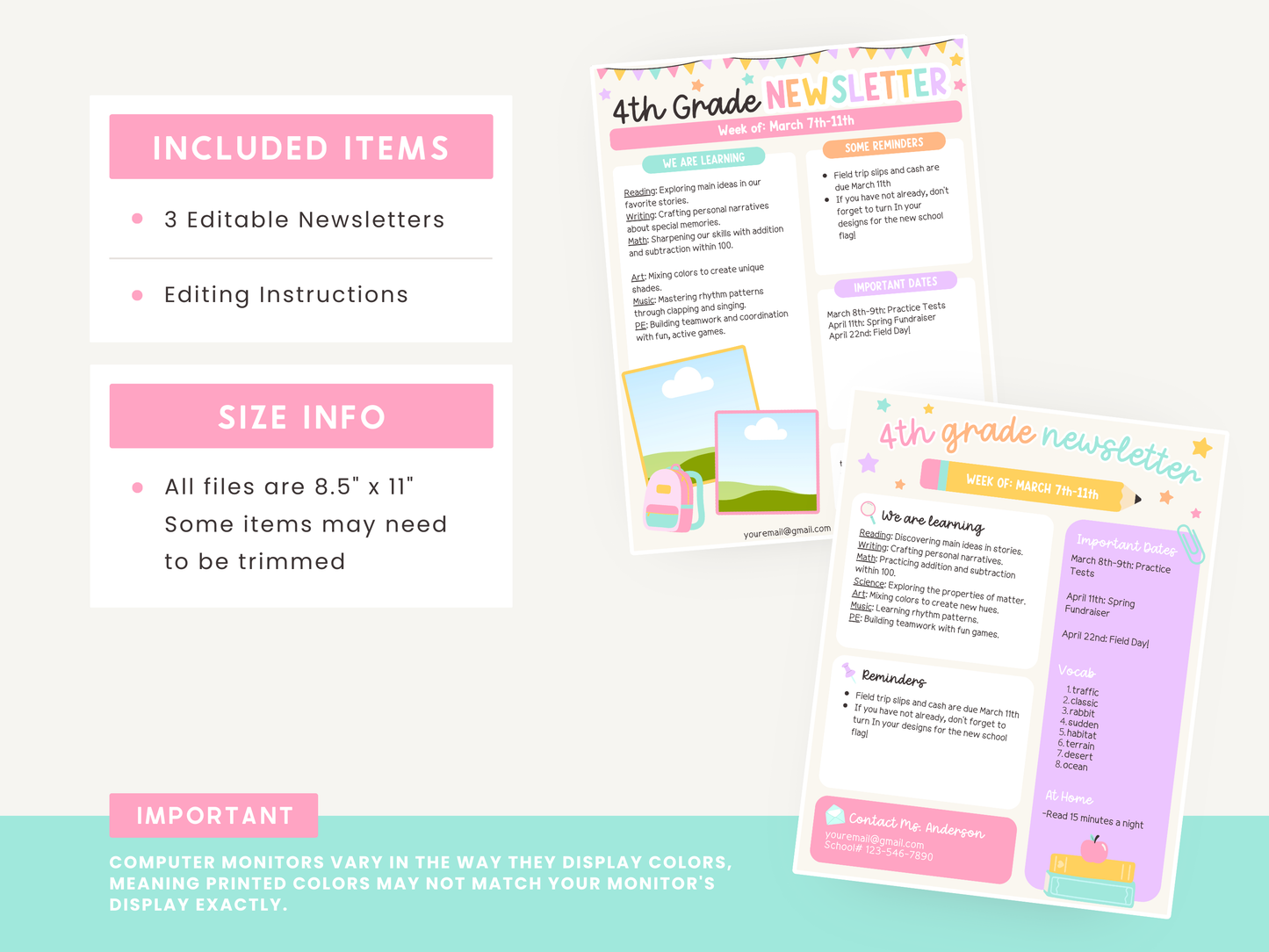 Classroom Newsletter Templates