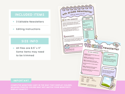 Classroom Newsletter Templates